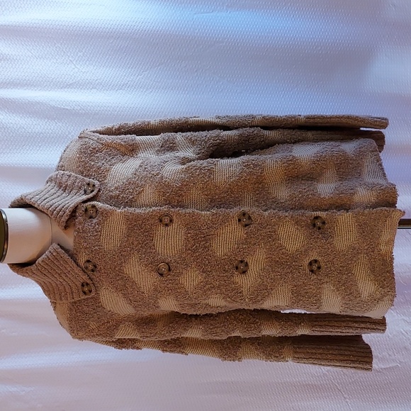 Rosie Neira   Anthropology Women's Cardigan Wool Blend Tan Textured  Lagenlook S - Picture 1 of 13